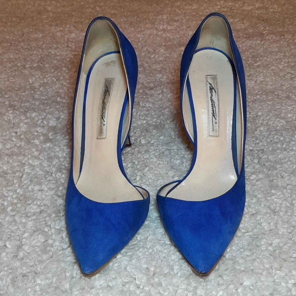 BRAIN ATWOOD BLUE Suede D Orsay Pumps Size 39.5 Euro - Picture 5 of 17